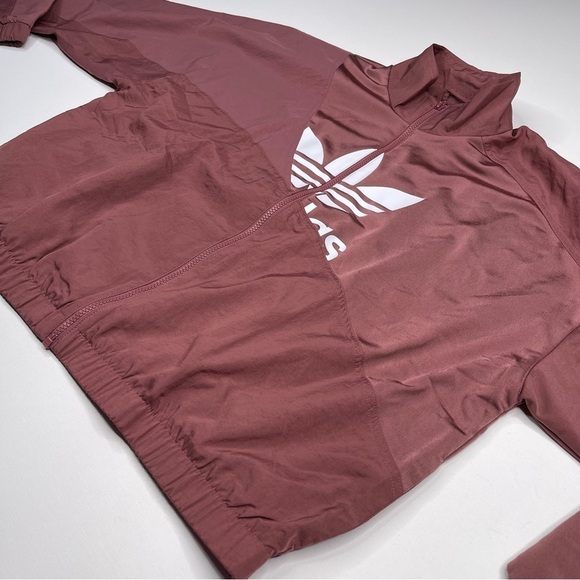 Adidas Track Jacket Full Zip Trefoil Mauve Outdoor Athletic Street Running New - Picture 3 of 16